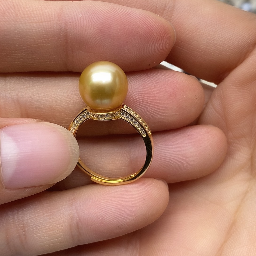 银S925镶嵌海水珍珠戒圈