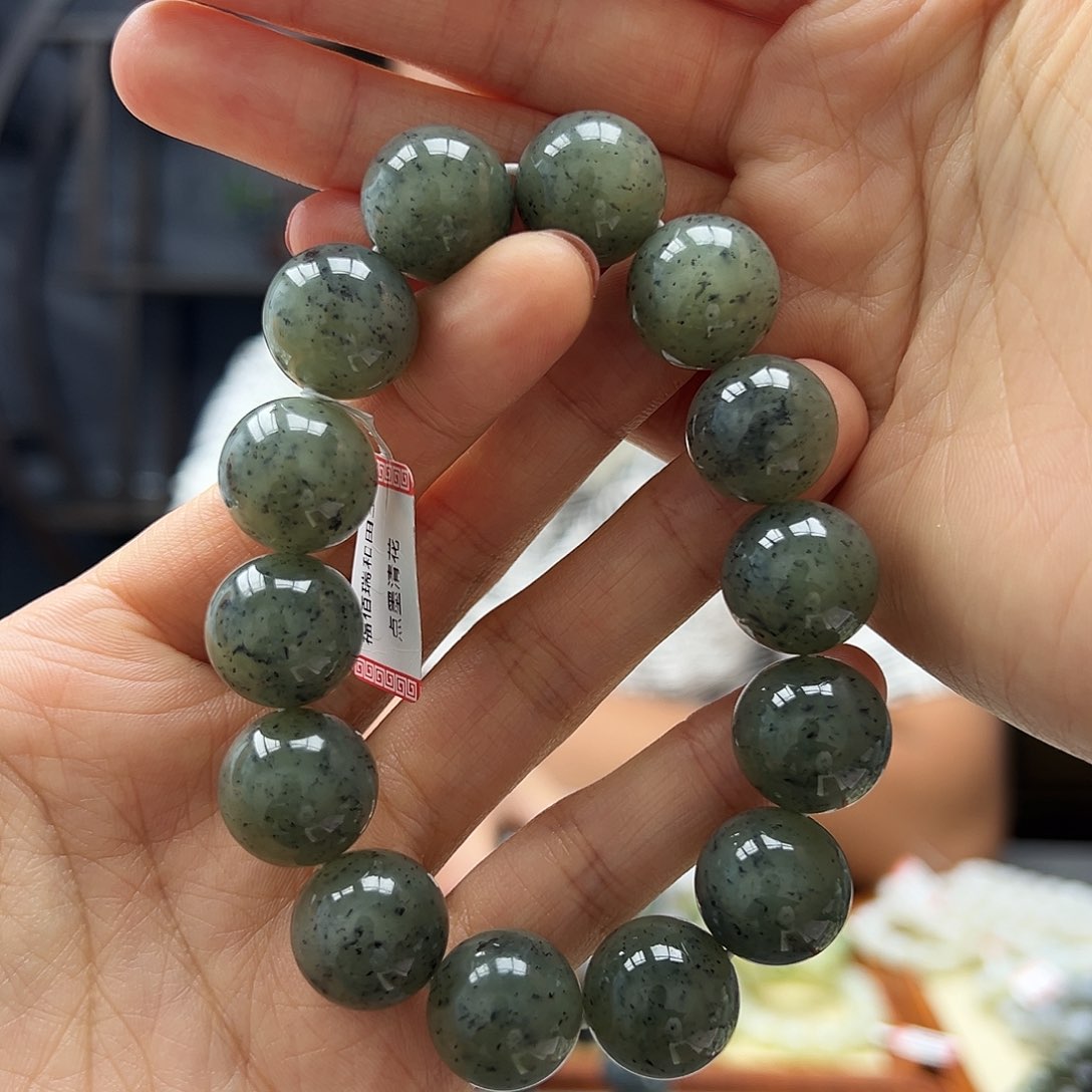 手串未镶嵌和田玉16点墨青花