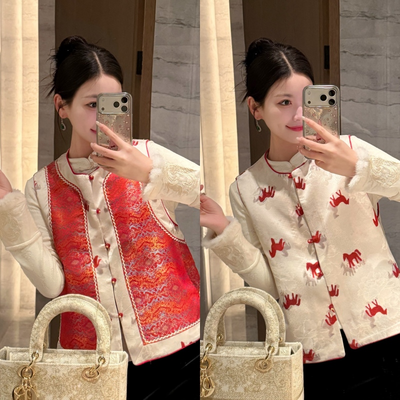 YIRAN【瑞马祥云】新中式人丝双面穿贵气小马高级感马甲