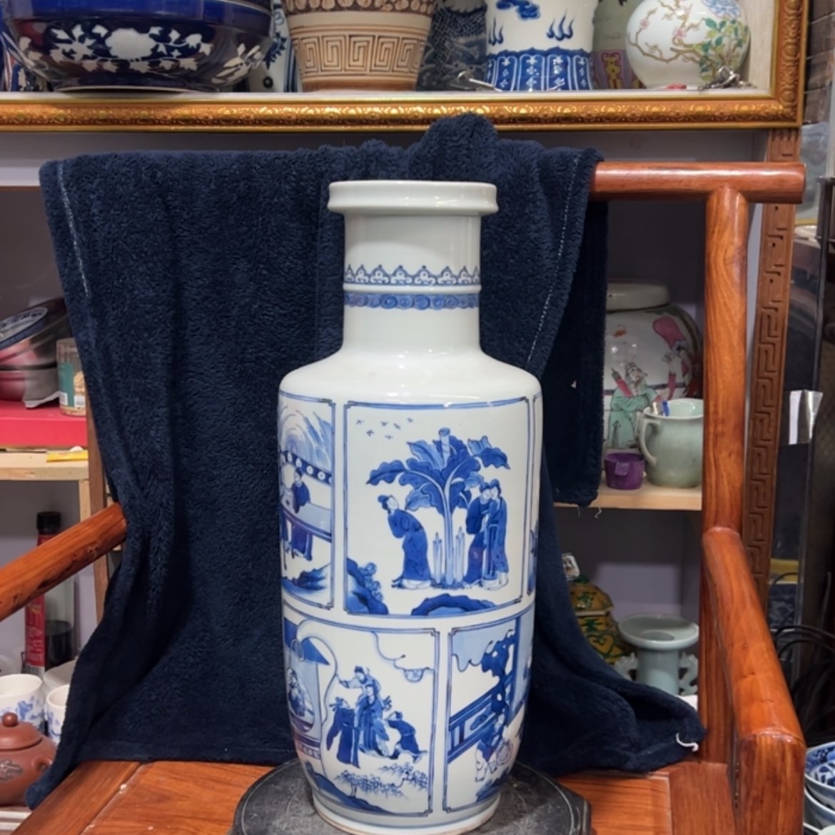 【闪购商品】青花棒槌瓶人物故事