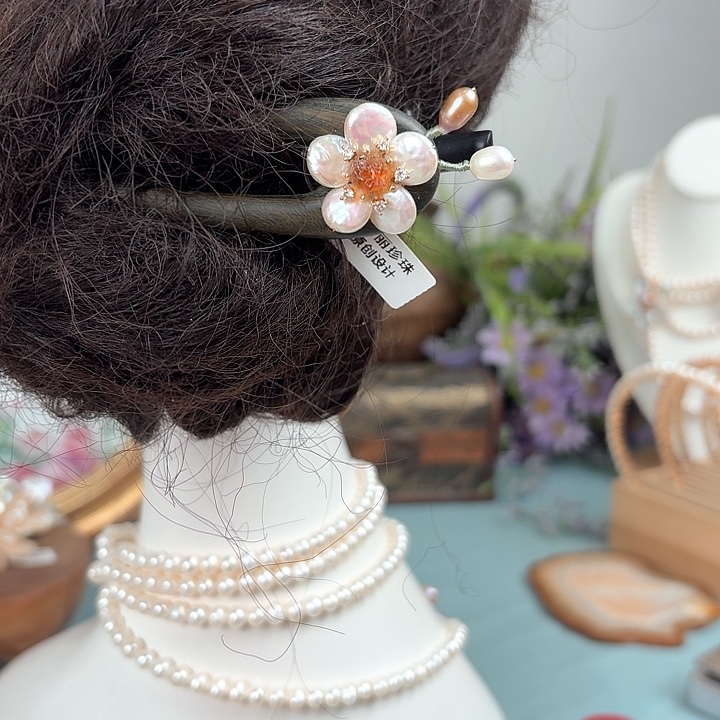 淡水珍珠发饰未镶嵌