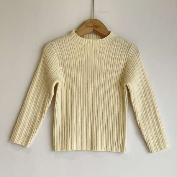 儿童修身针织衫 坑条半高领 男女童秋冬基础款保暖打底衫  1022