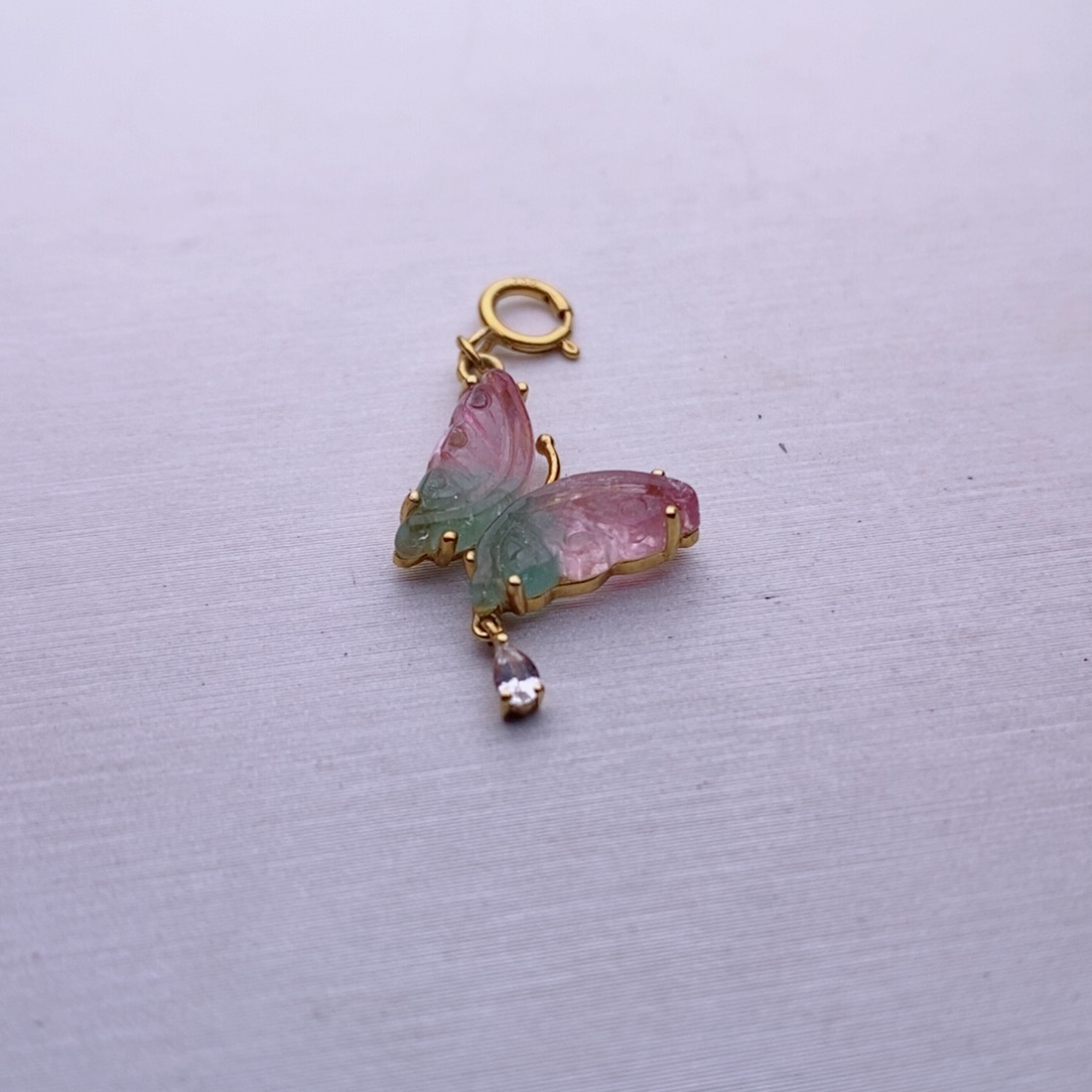 18K金镶嵌小滴溜碧玺碧玺A小滴溜