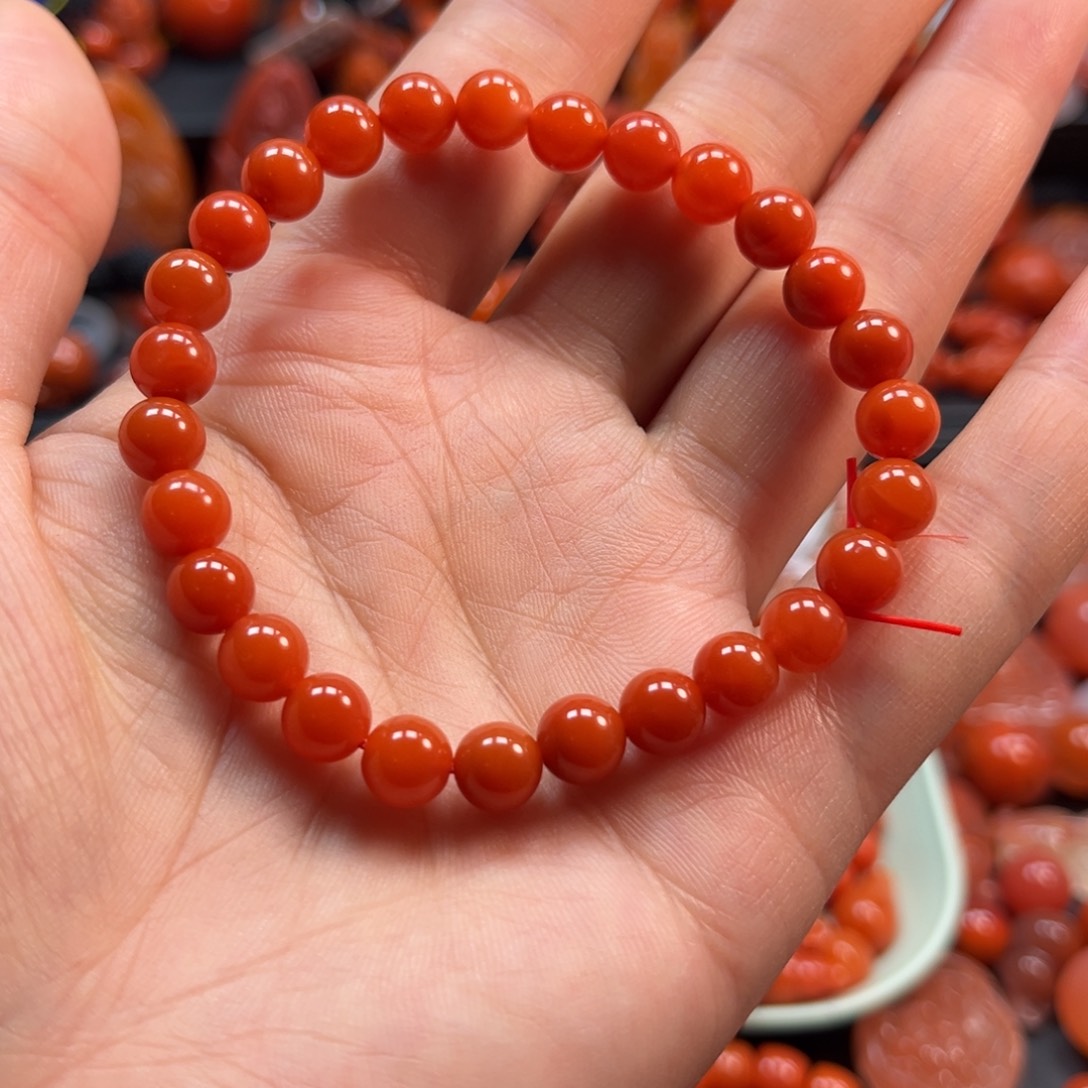 南红玛瑙手串7mm未镶嵌