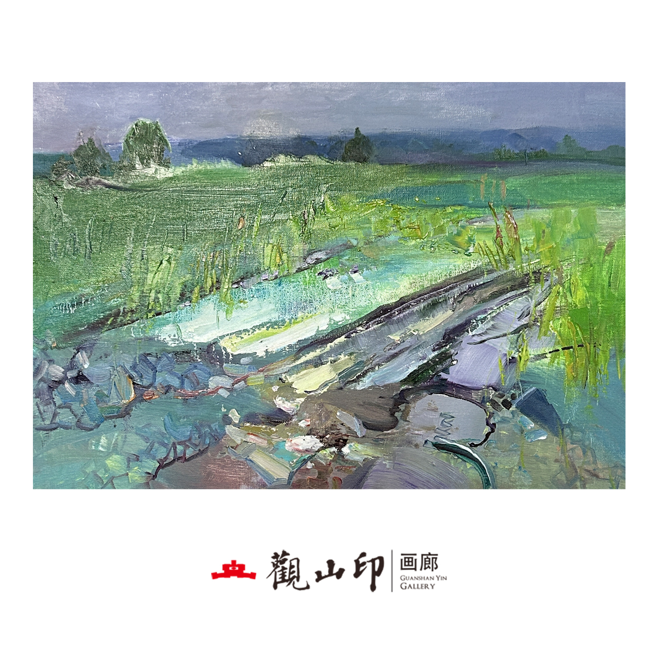 L原创手绘风景油画50x35cm丛林作品7206