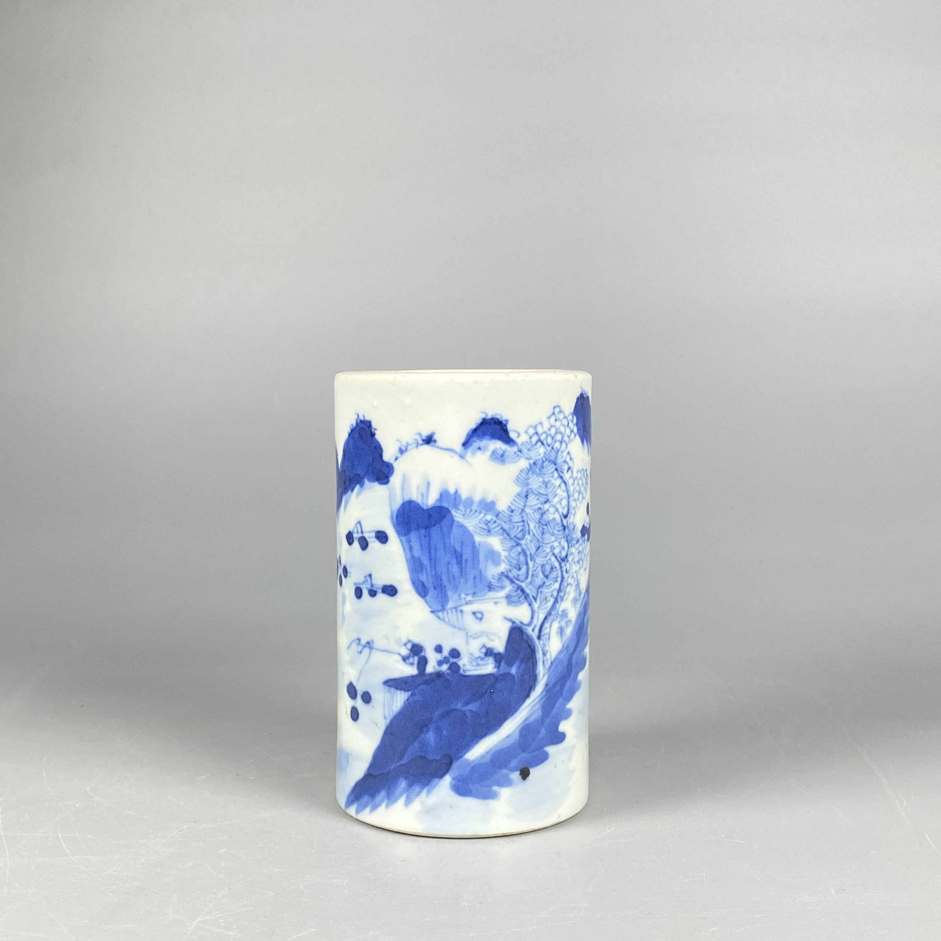 022041522 清晚期 山水人物纹笔筒/DB/云南省文物总店