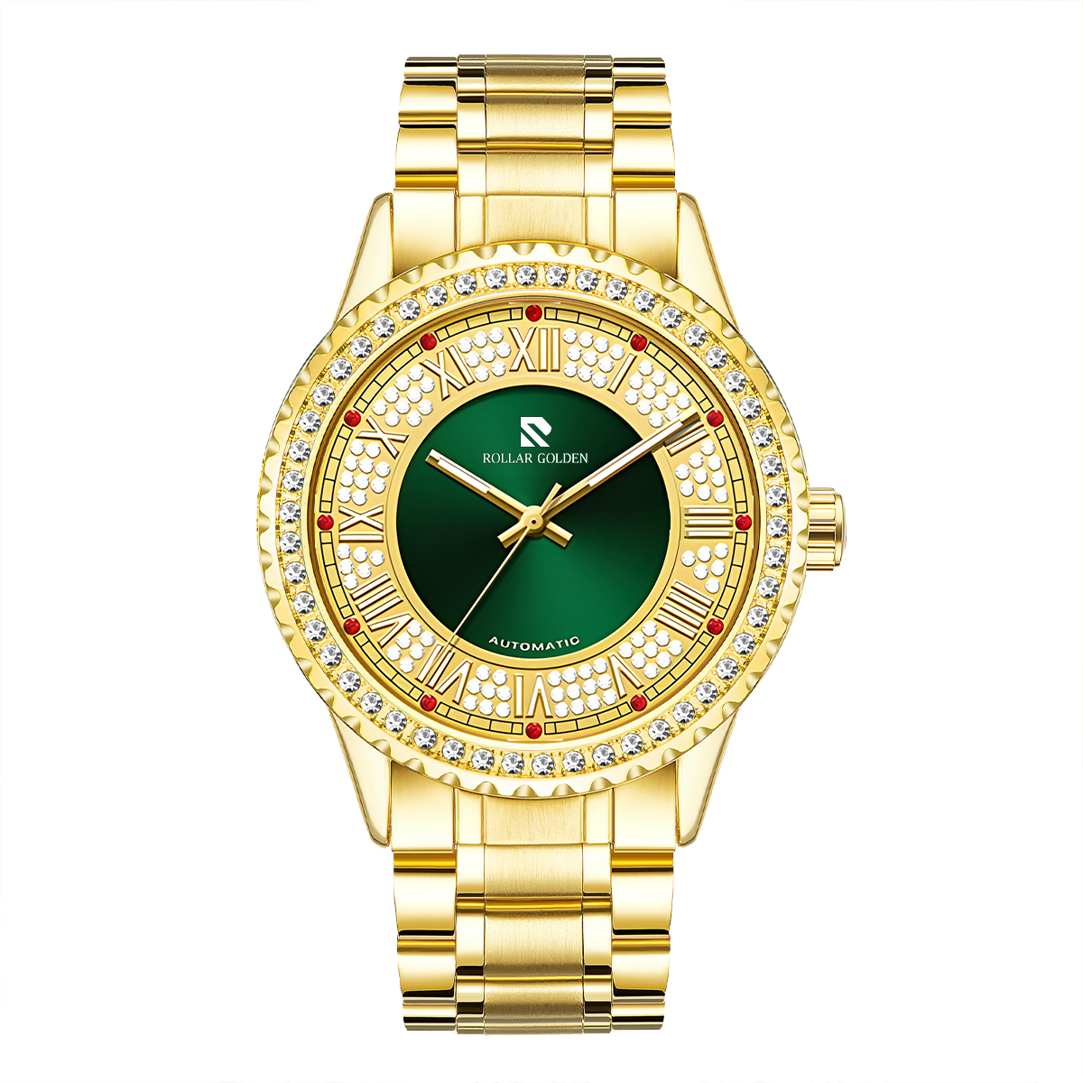 罗拉戈顿-聚宝盆系列-满钻奢华男士机械腕表YH2-SS