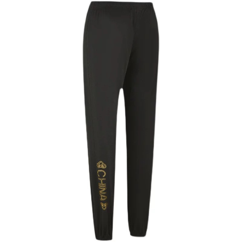 樱知武青花瓷中国祥云训练裤灯笼裤弹力透气男女童牛奶丝表演服