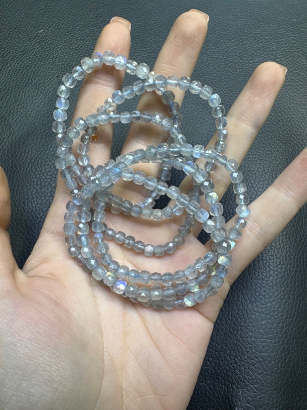 05.灰月光切面单圈手串  4mm（多样性发一条）