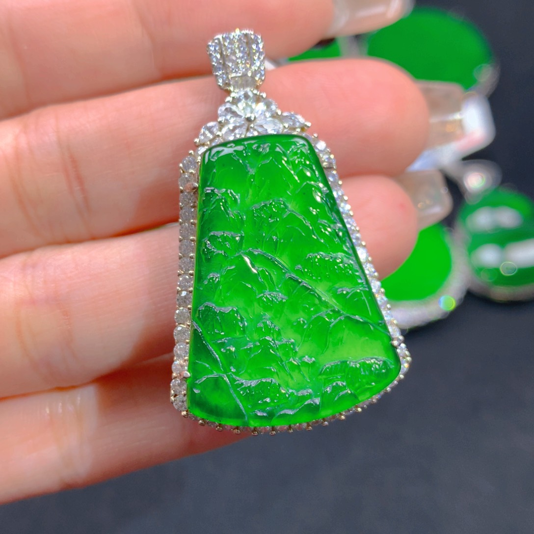 翡翠颈饰银S925镶嵌111111111