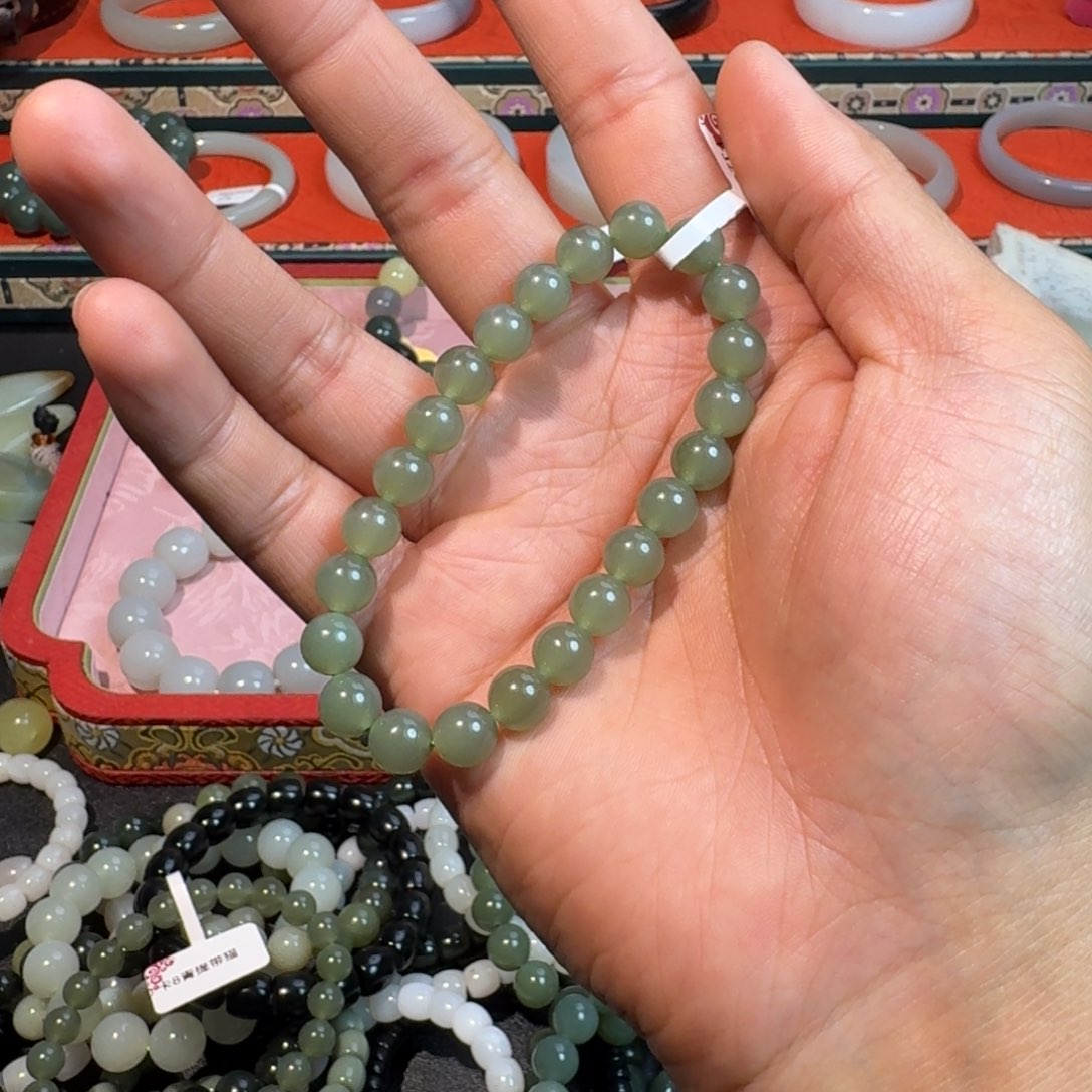 和田玉手串未镶嵌闫*