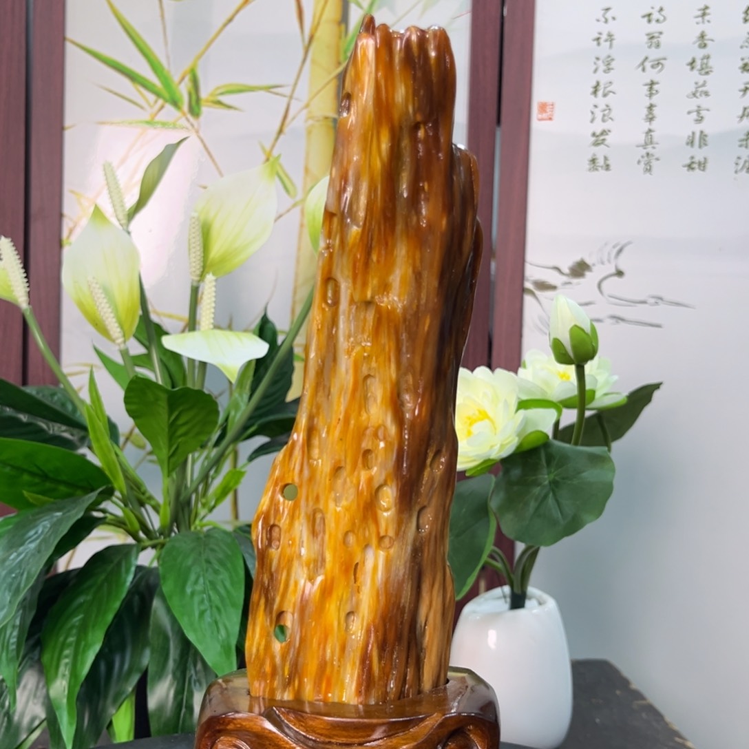 硅化玉（树化玉）摆件未镶嵌