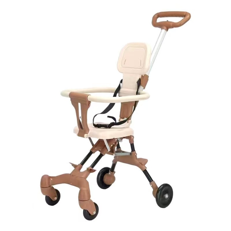 家用手推溜娃车可折叠 颜色随机