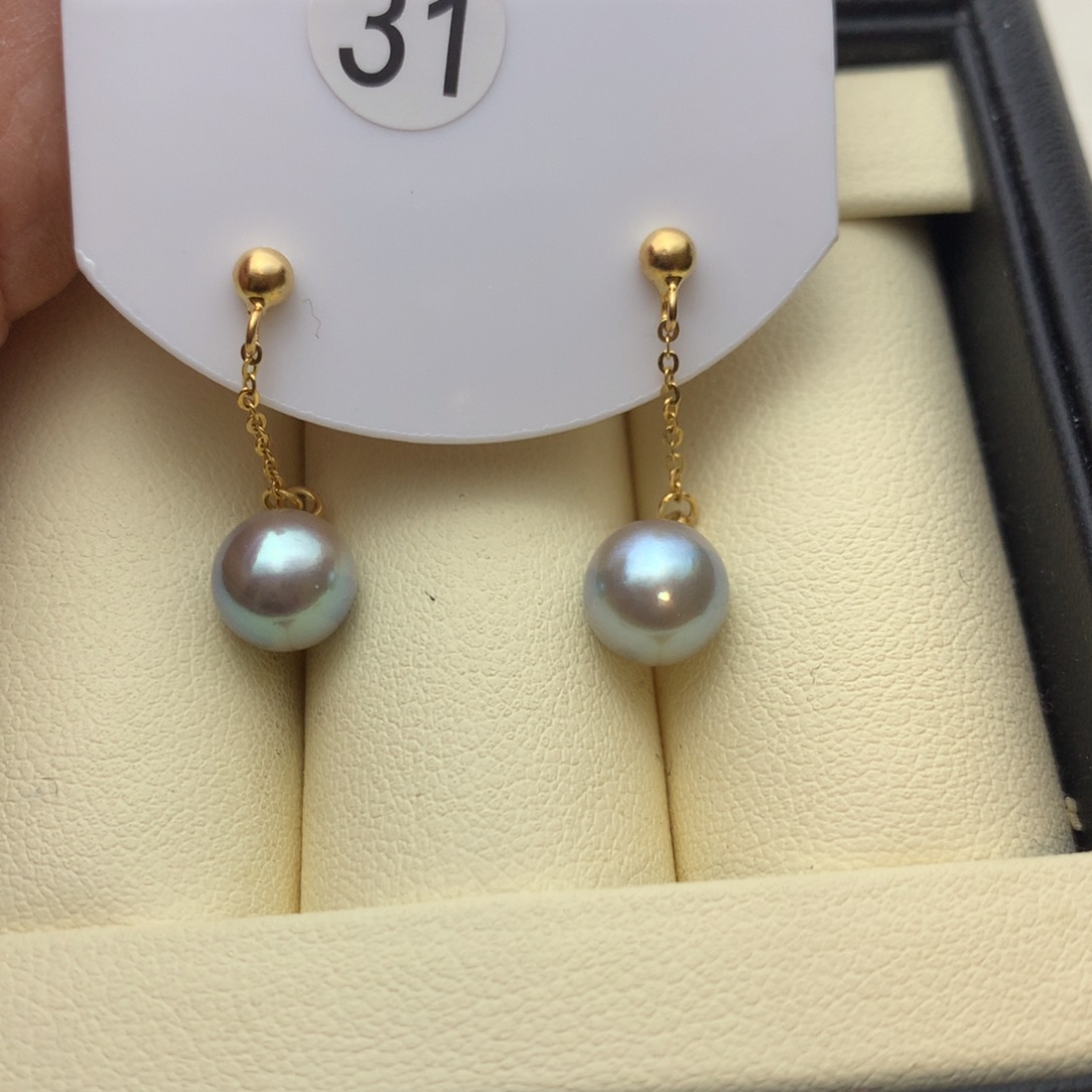 耳饰海水珍珠银S925镶嵌