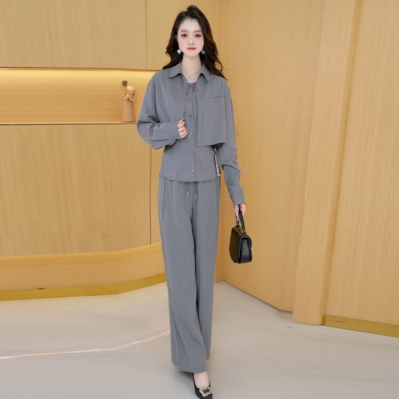 【三件套】春季时尚修身气质洋气休闲女神范收腰显瘦减龄女装套裤