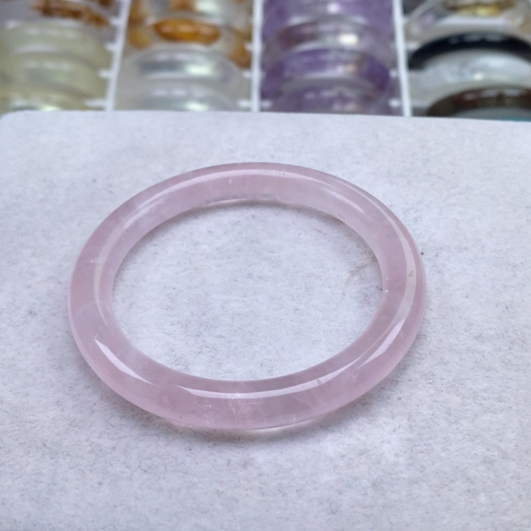 未镶嵌水晶手镯圆条马粉53