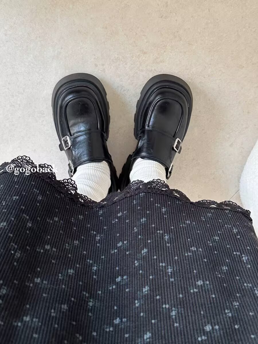 乐福鞋时尚休闲百搭黑色复古厚底英伦风