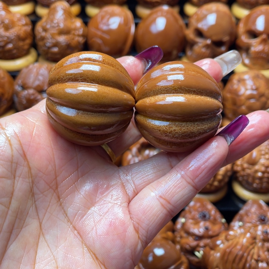 胆***栗把件橄榄核橄榄球