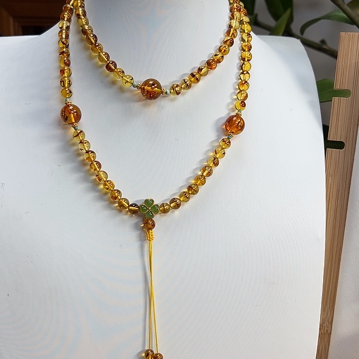 琥珀（花珀）未镶嵌颈饰