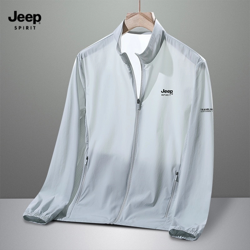 JEEPSPIRIT吉普男士2024夏季新款冰丝超薄透气防紫外线防晒衣外套