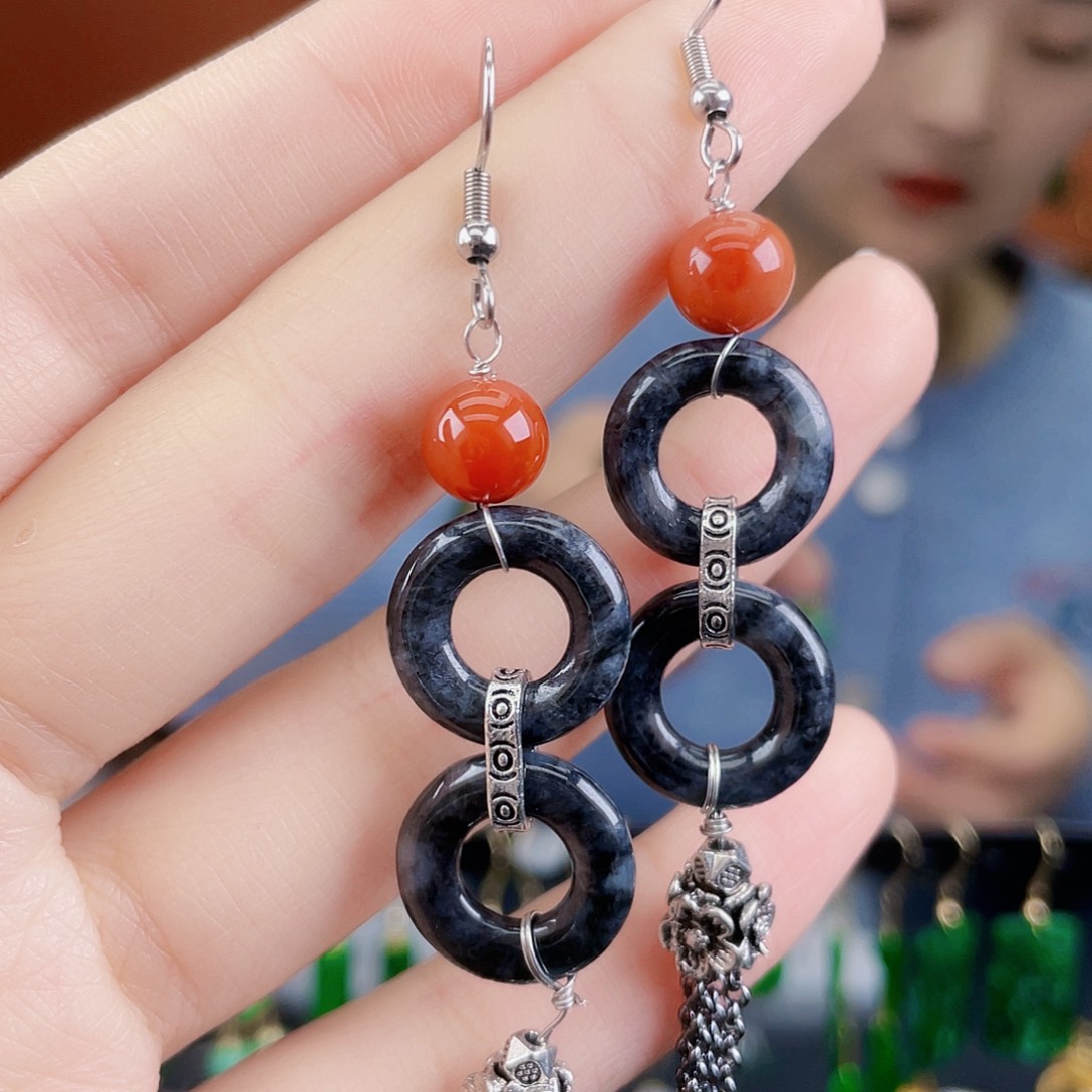 翡翠未镶嵌耳饰饰品