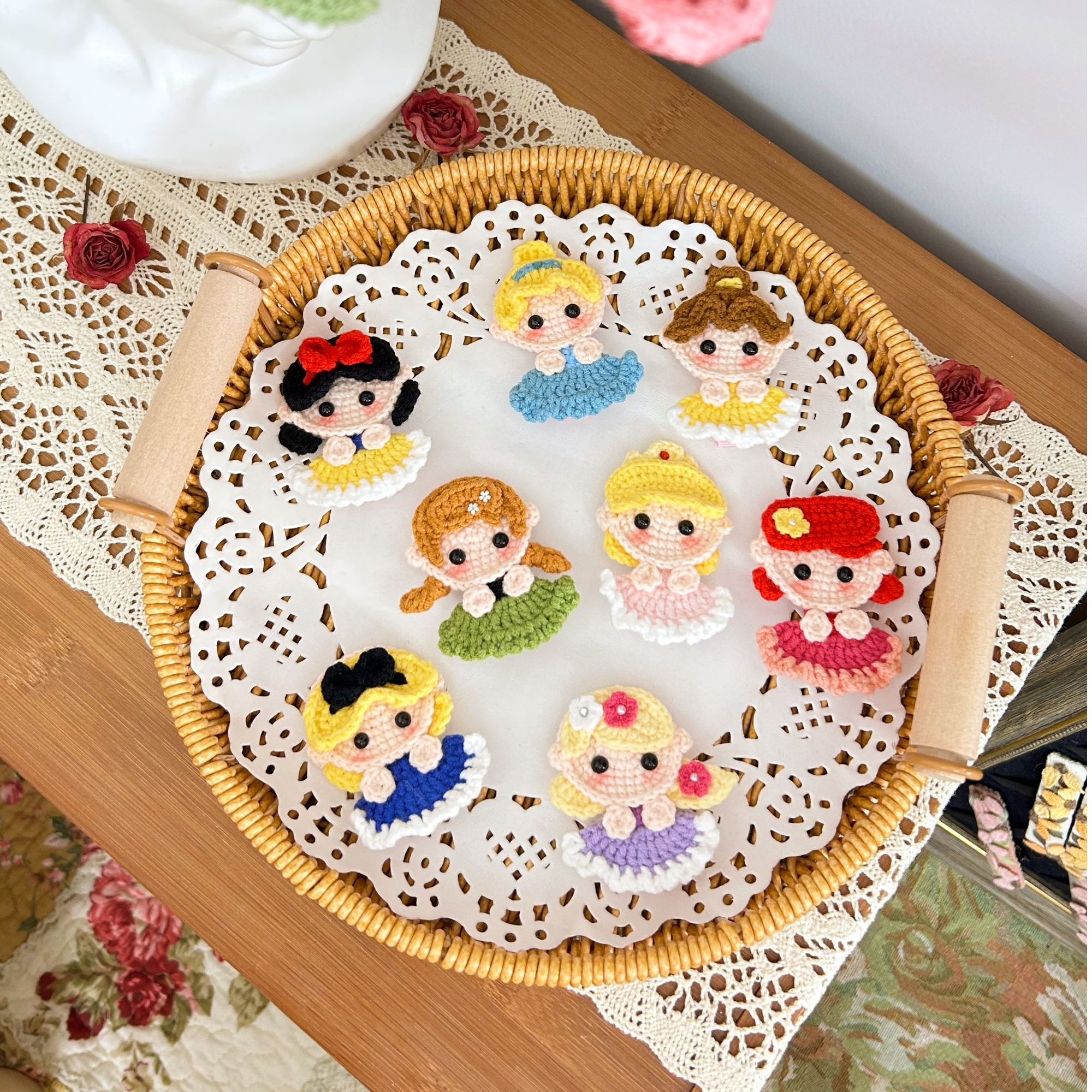 小公系列一套毛线钩织鸭嘴夹全包不伤头皮可爱发夹0-14岁儿童学生