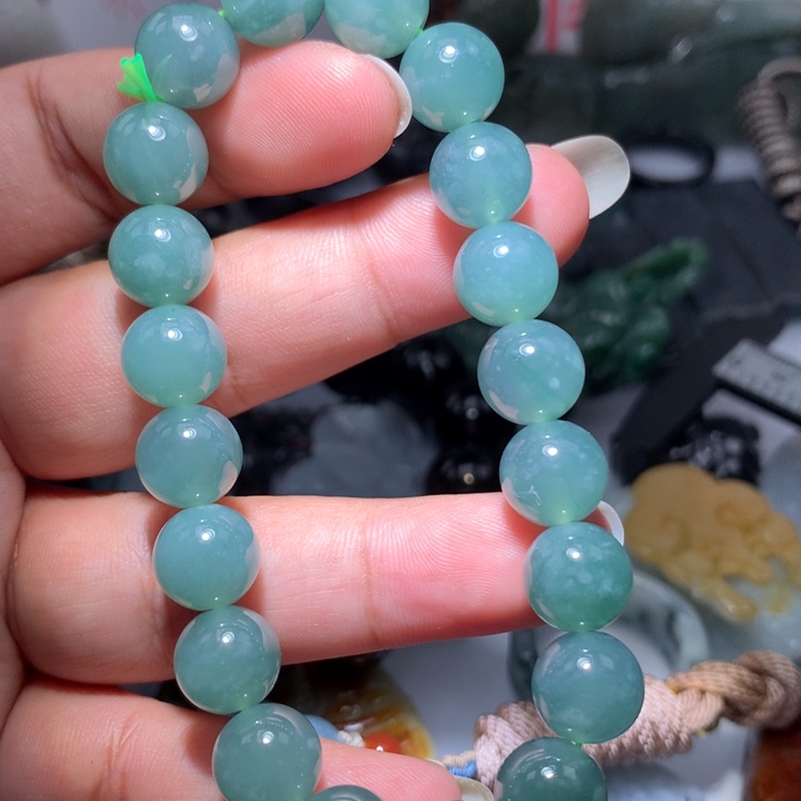 翡翠颈饰未镶嵌保真天然A货翡翠