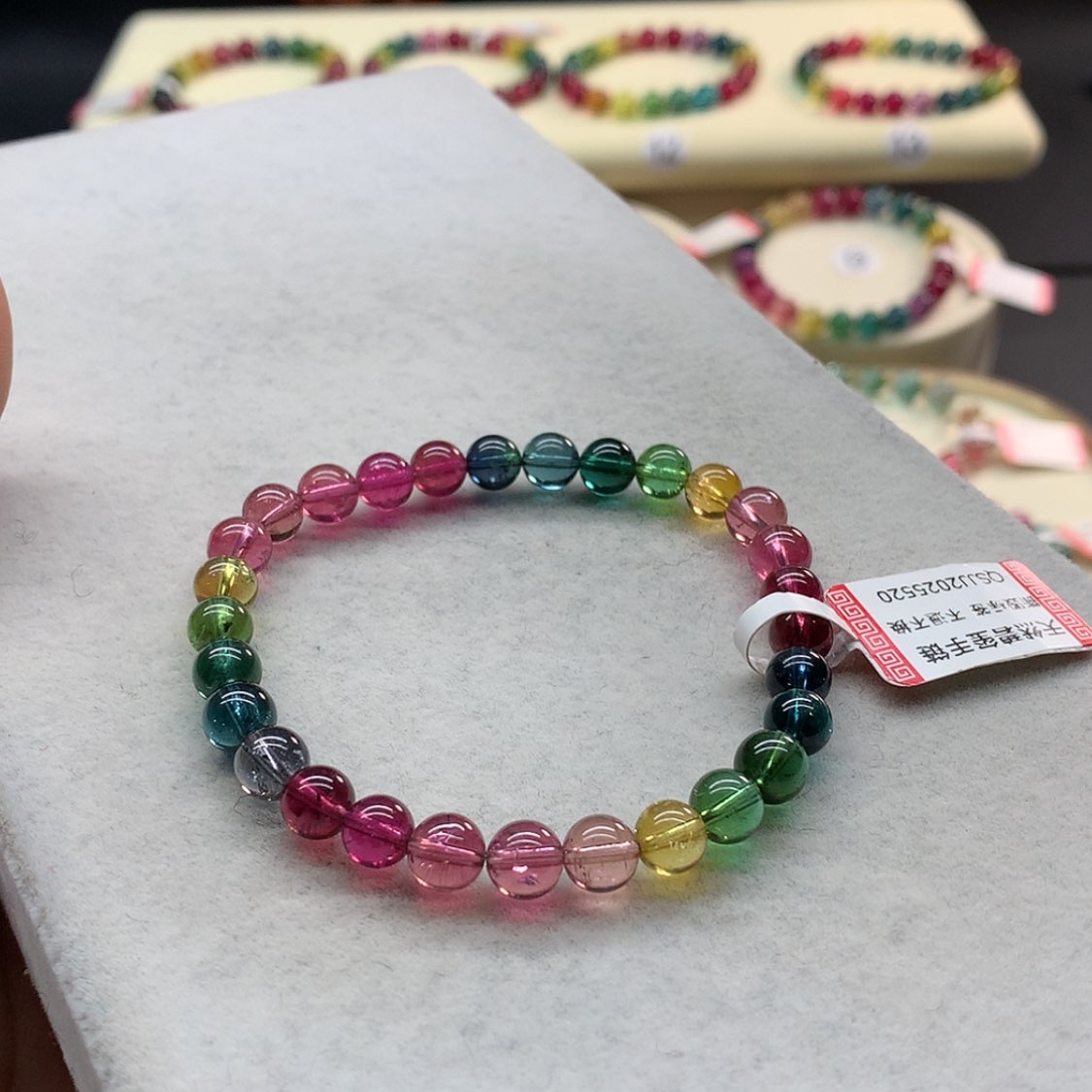 【闪购商品】未镶嵌手链碧玺艳丽色标单圈6.3