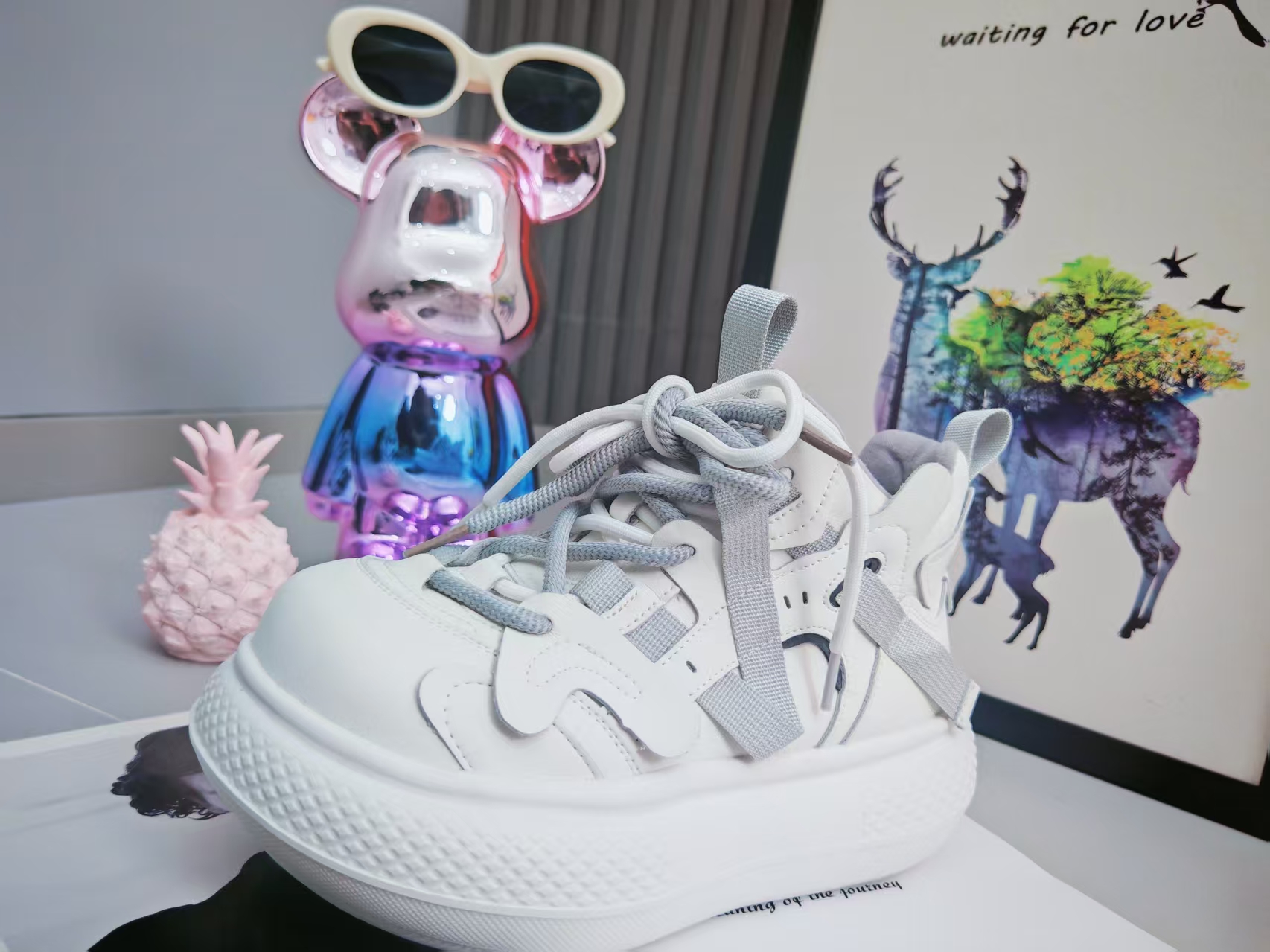  韩版【跟高6公分】老爹鞋休闲鞋拼色时尚休闲鞋棉鞋厚底运动鞋0905