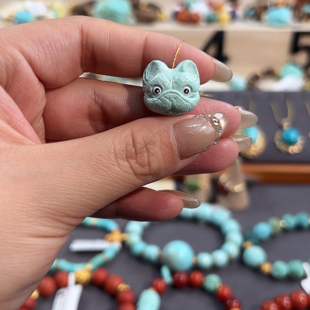 绿松石未镶嵌把件法斗配饰