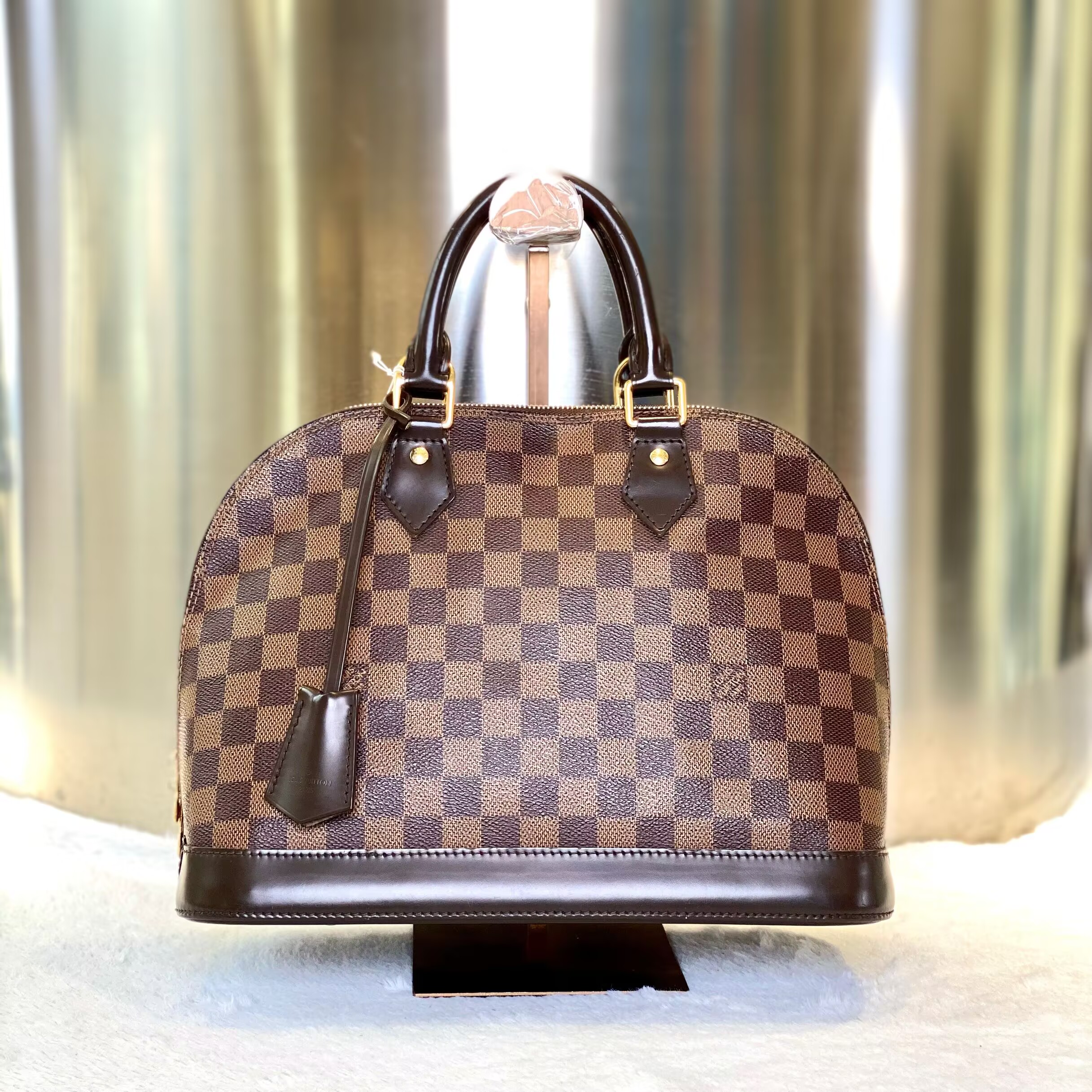 99新 LouisVuitton/路易威登 古有98新LV棋盘格小号贝壳包1713