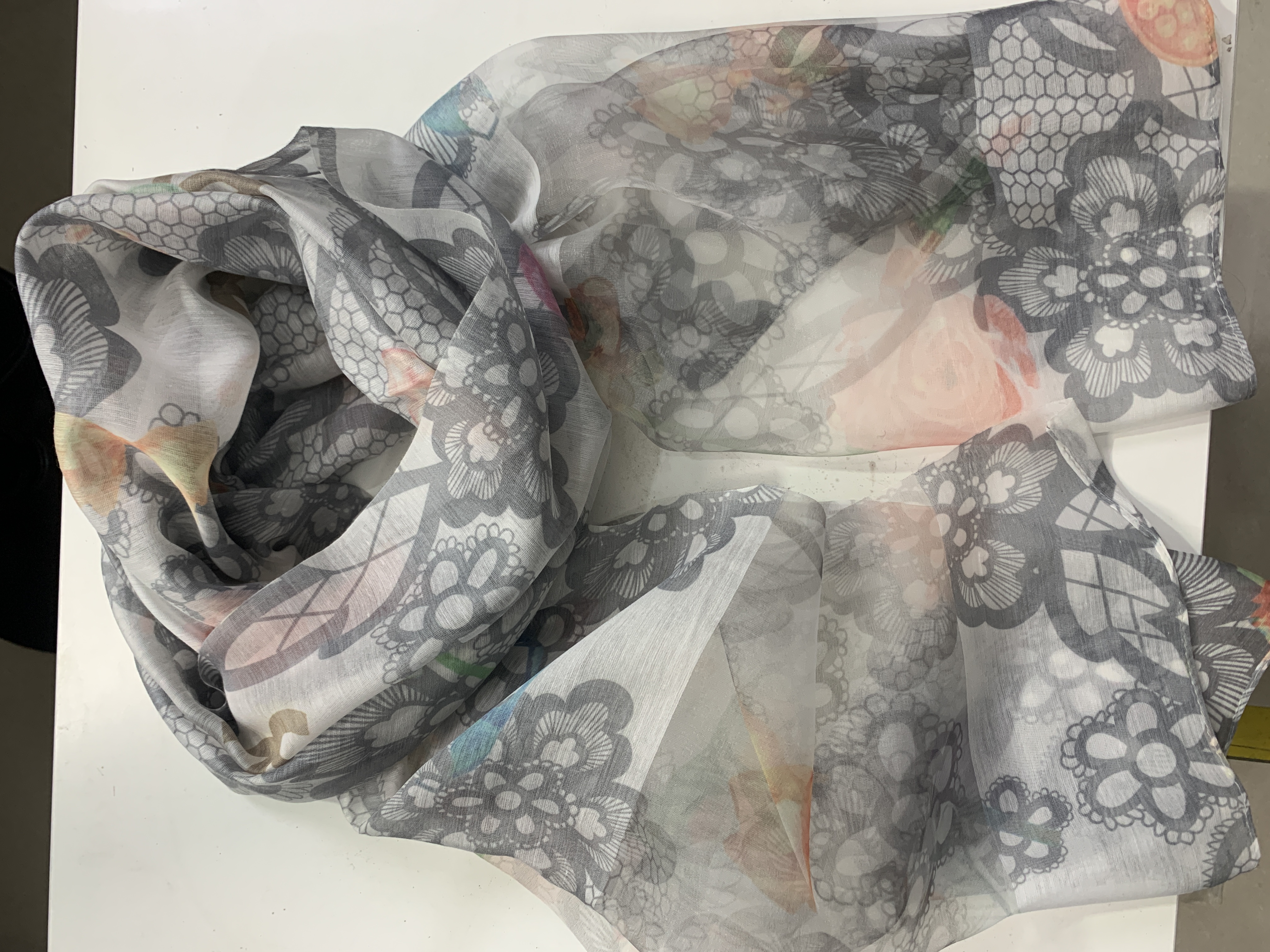 C270 高定印花 桑蚕丝羊毛围巾丝巾时尚 百搭围巾 80*190 C