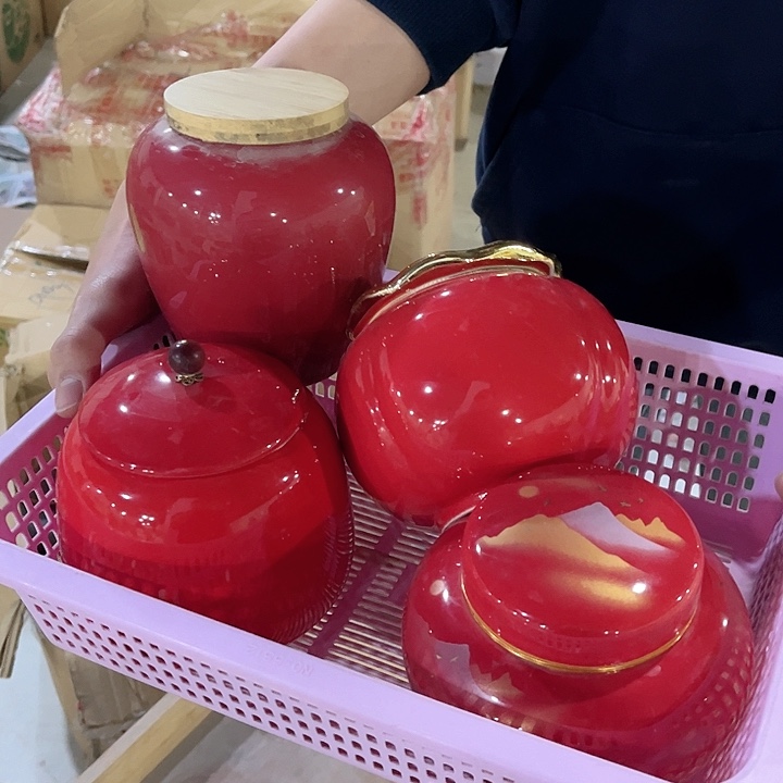 各种器型高档陶瓷茶叶罐储物罐密封罐储茶罐家用防潮摆件