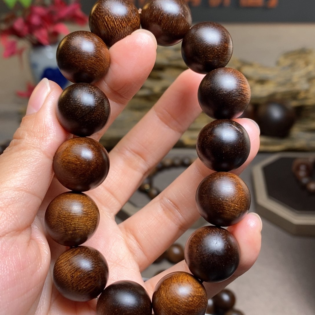 沉香手串越南糖结玉化富森红土1.6