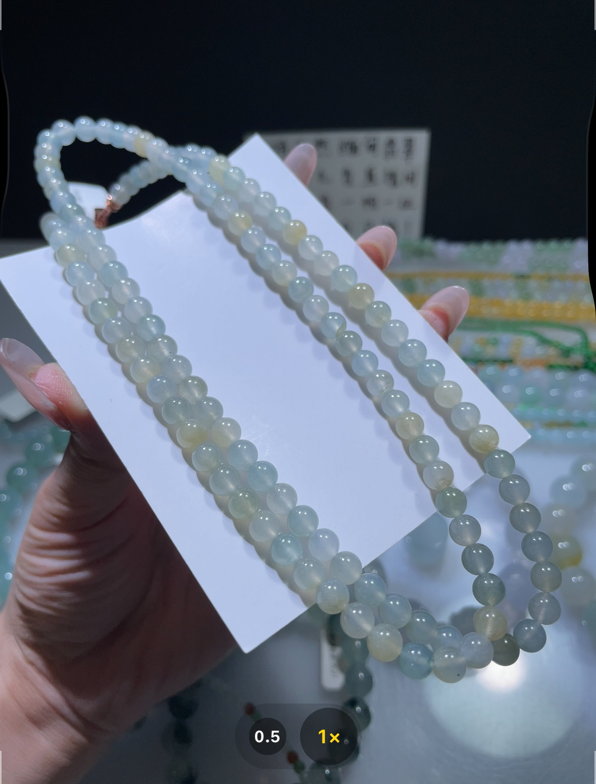 定制未镶嵌翡翠A货 卡5.6马卡龙长链