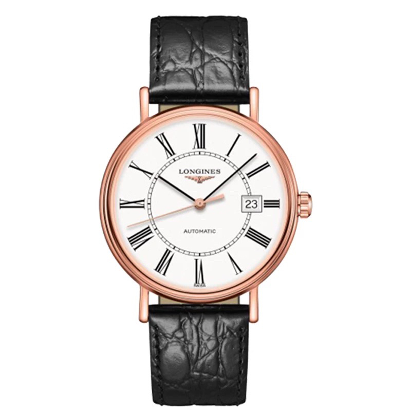 99新 Longines/浪琴 瑰丽922/40mm/罗马玫瑰金色刻度机械男表