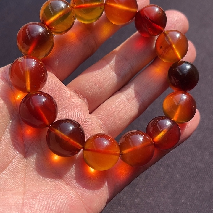 琥珀颈饰未镶嵌血珀手串15+