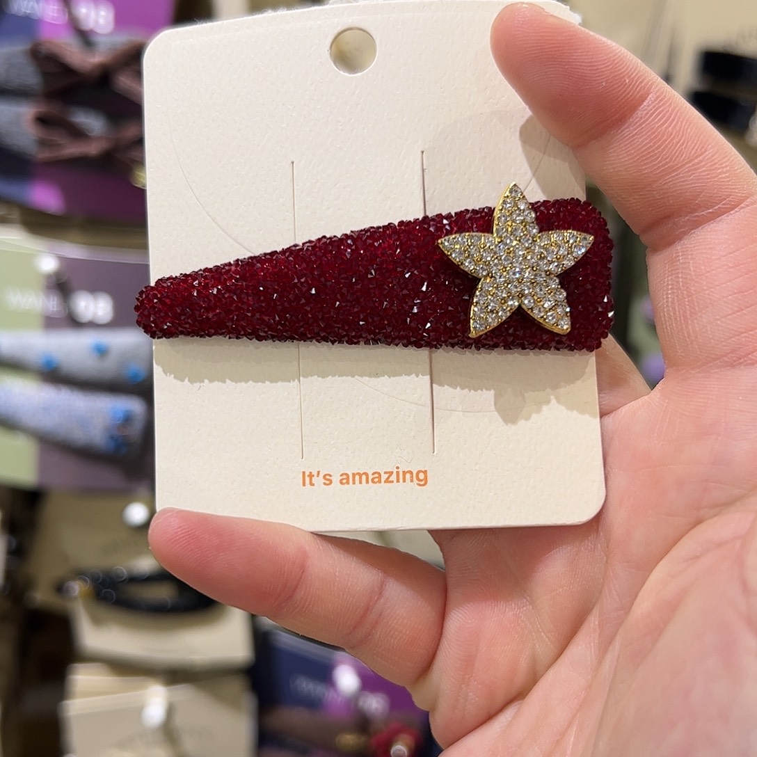 布艺非金属红色沙糖拜拜夹