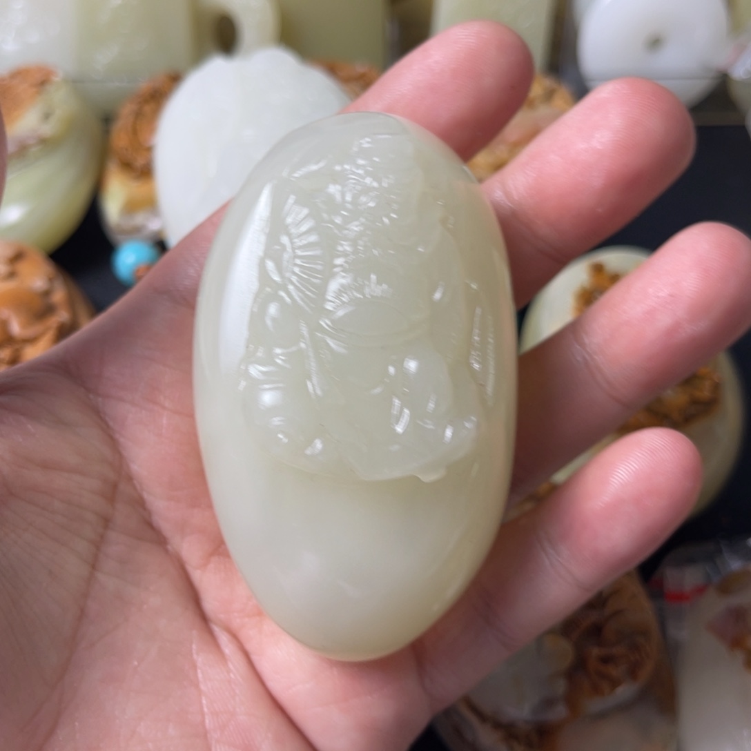 快***3石材天然方解石手把件不退换