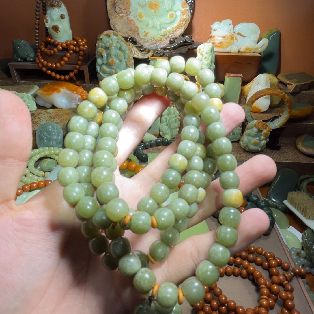 透闪石质玉108卡9✖️10段树林未镶嵌无*