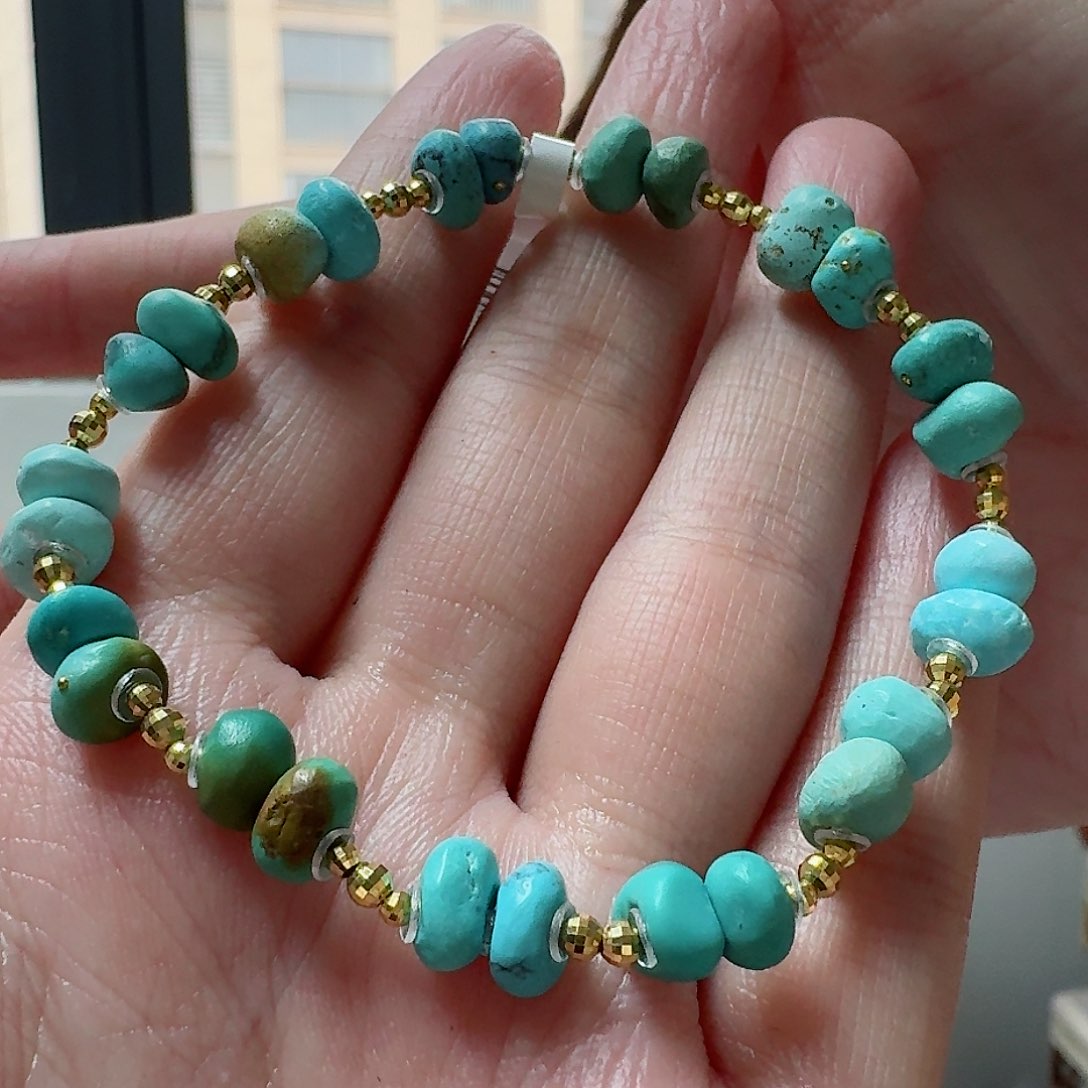 绿松石珠宝奇石18K金镶嵌