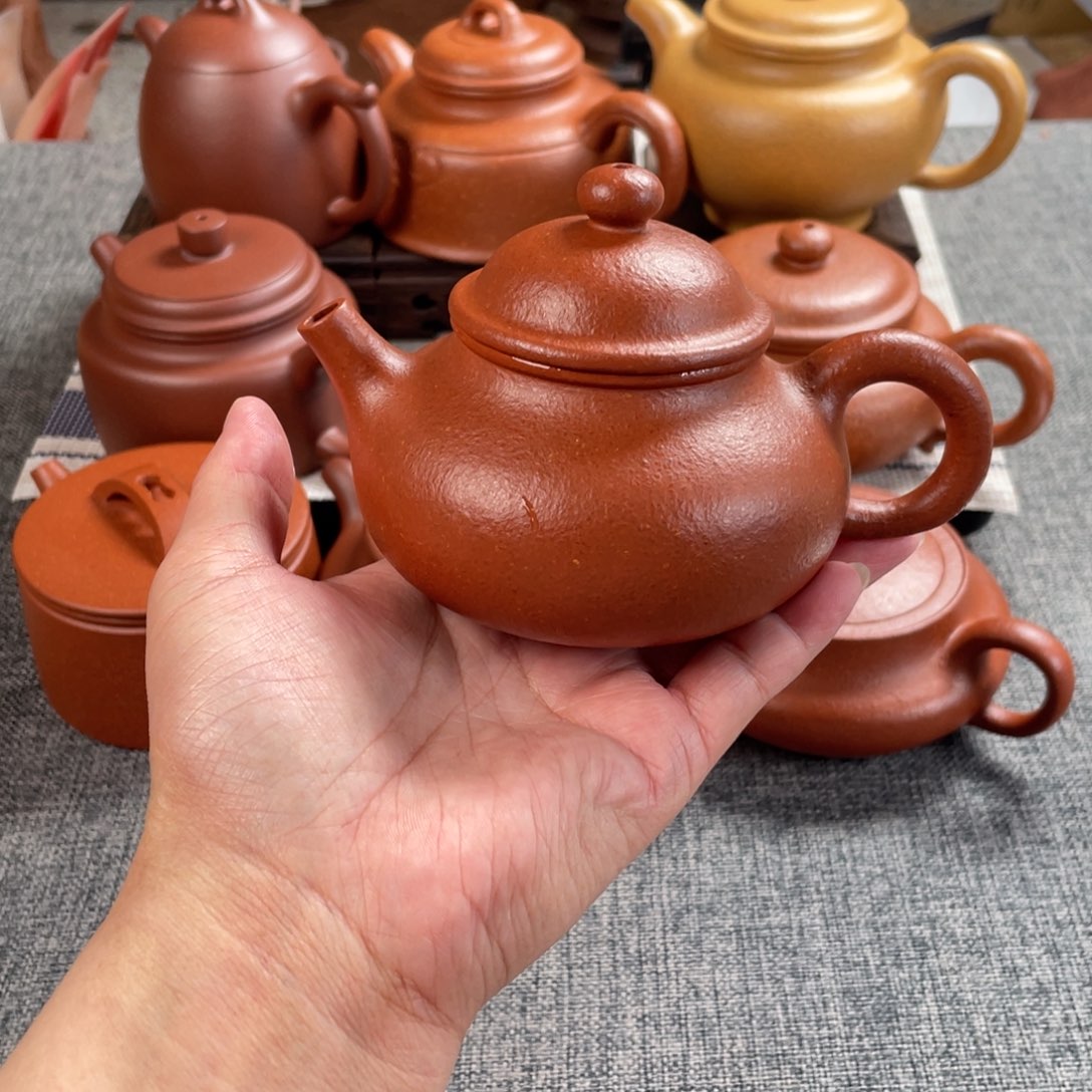 茶壶紫砂红降坡容天全手纯红20目190