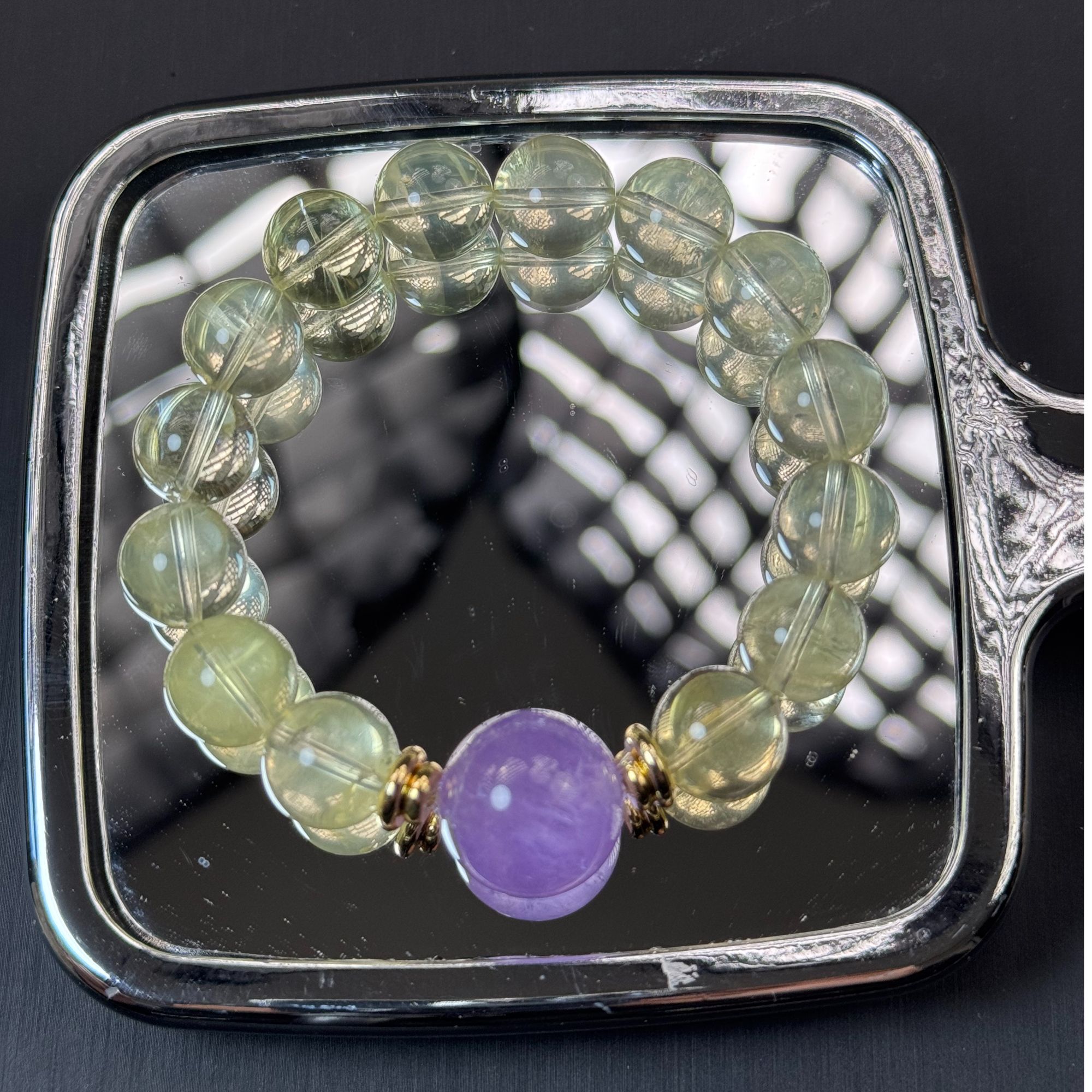 A814  原创黄水晶手链12mm+多样性发一