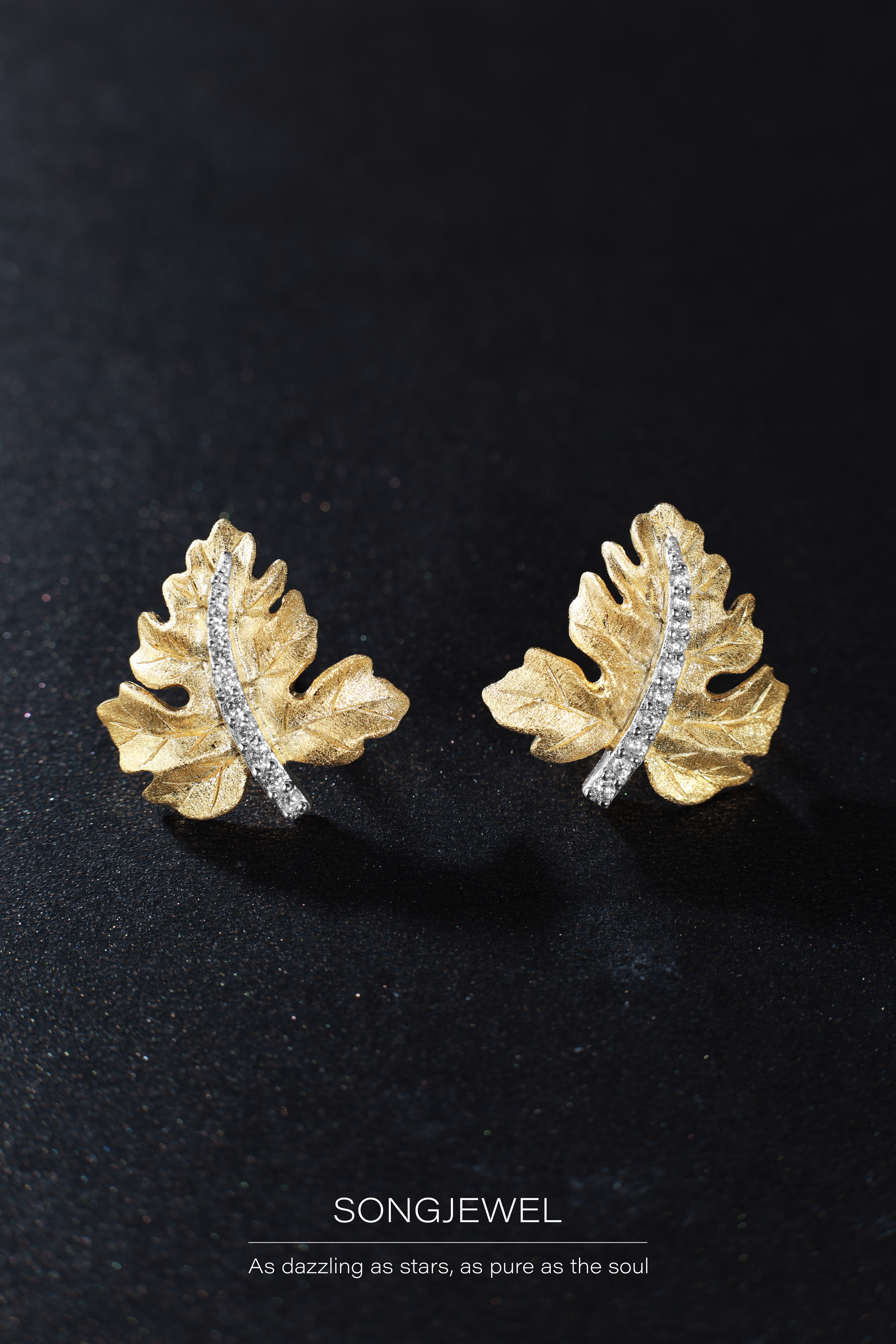 925银银制品 枫叶耳钉 百搭灵动 经典款