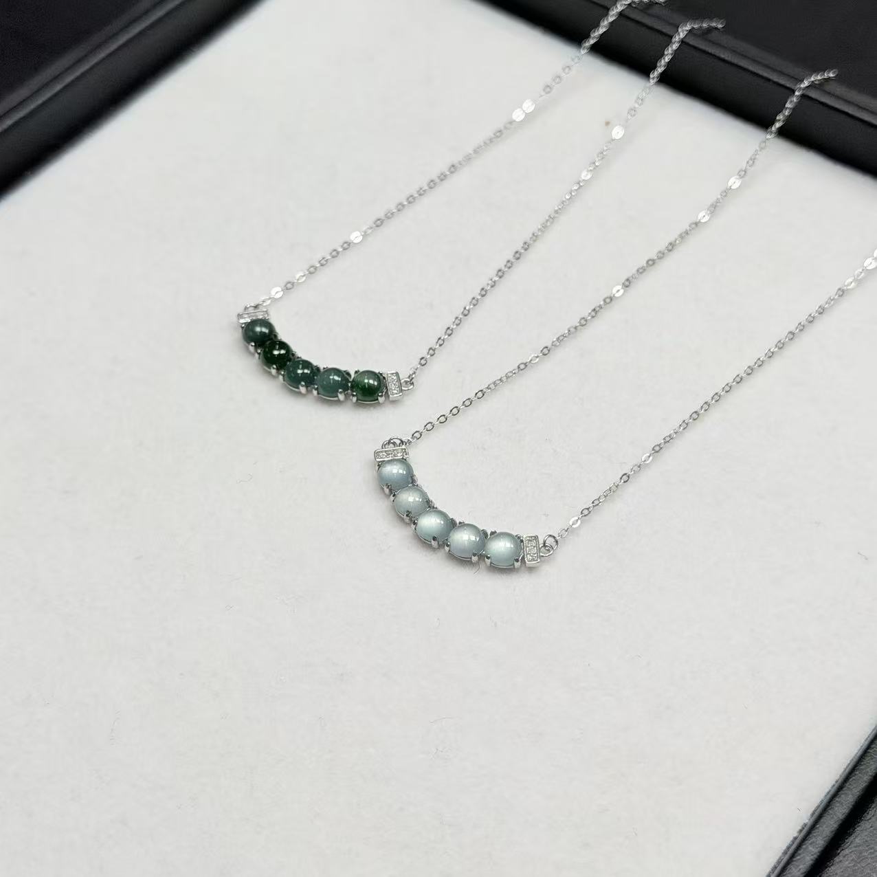 【睿泽赏宝】S925翡翠蛋面项链有瑕/多样性发一5*2KL0010535