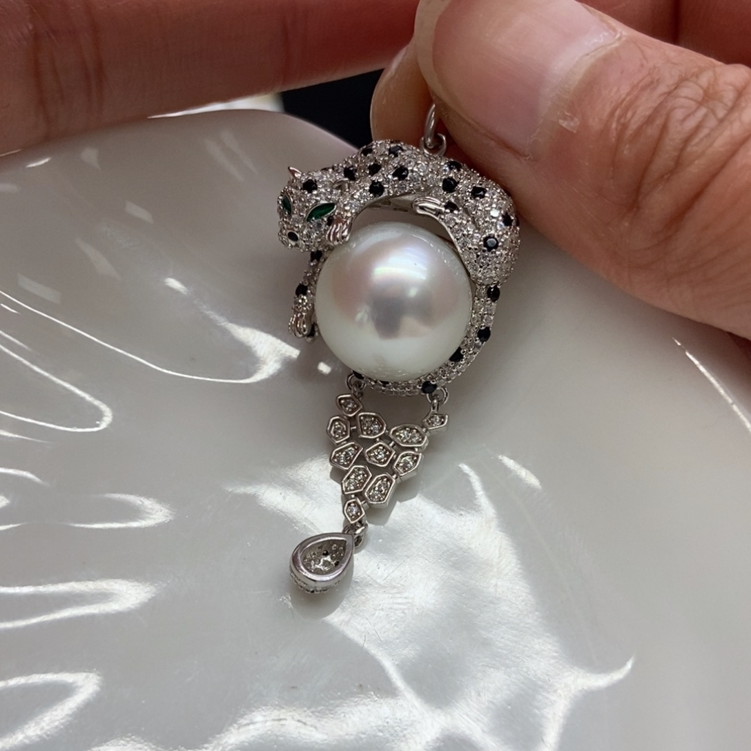 海水珍珠吊坠(不含链)银S925镶嵌