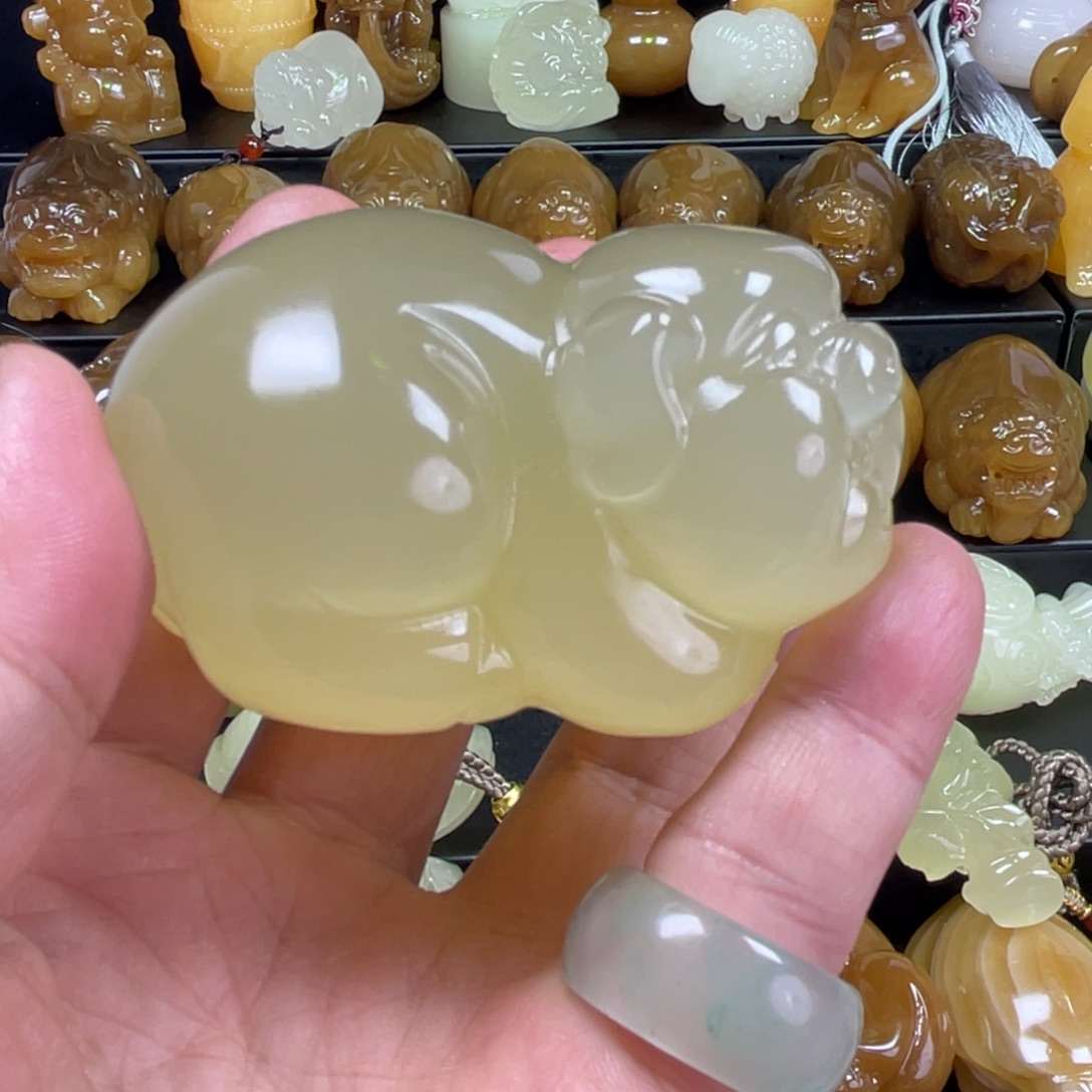 温***玉昆仑山料手把观赏