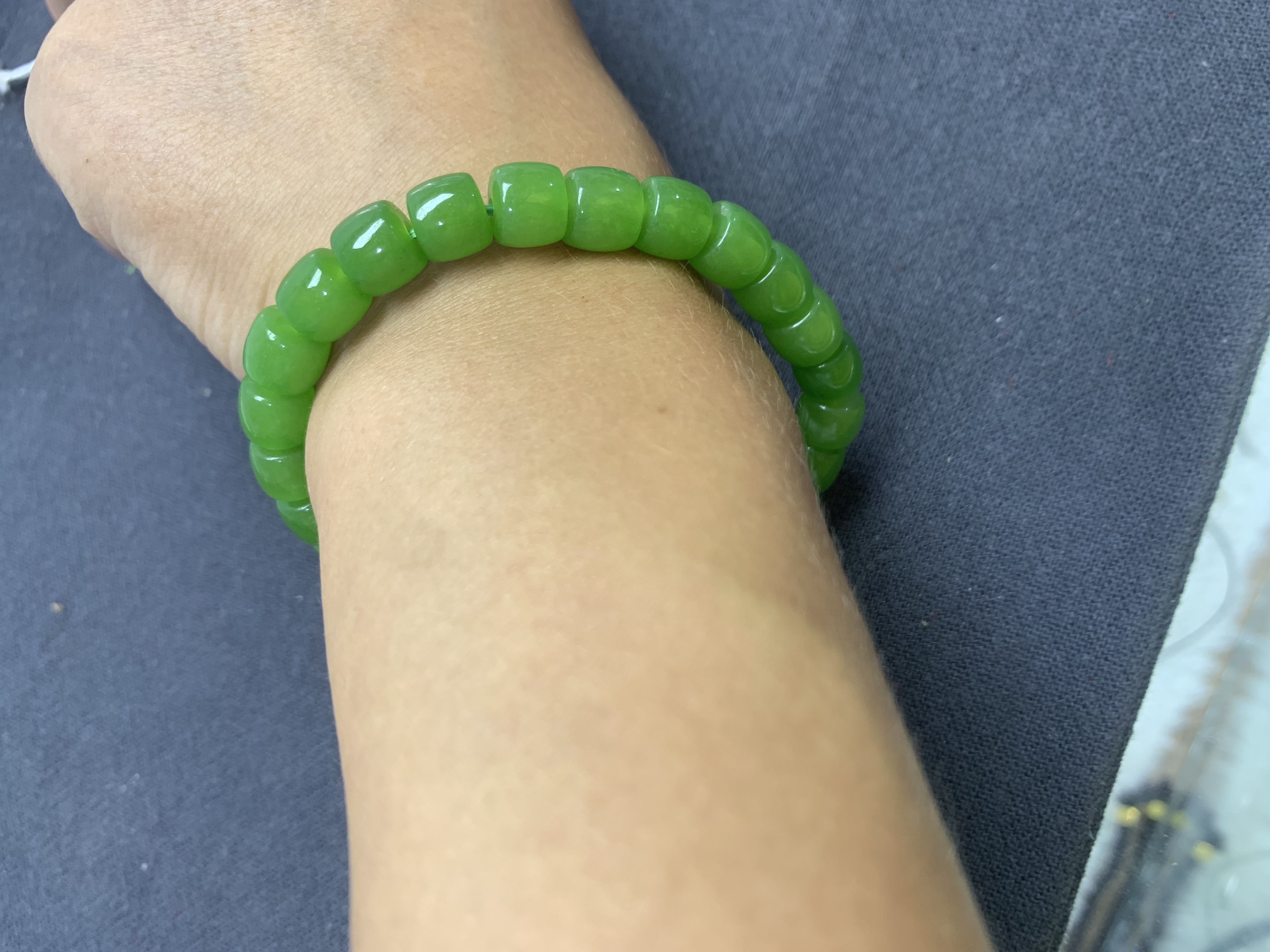 A粉丝专享平果绿直切8mm珠串