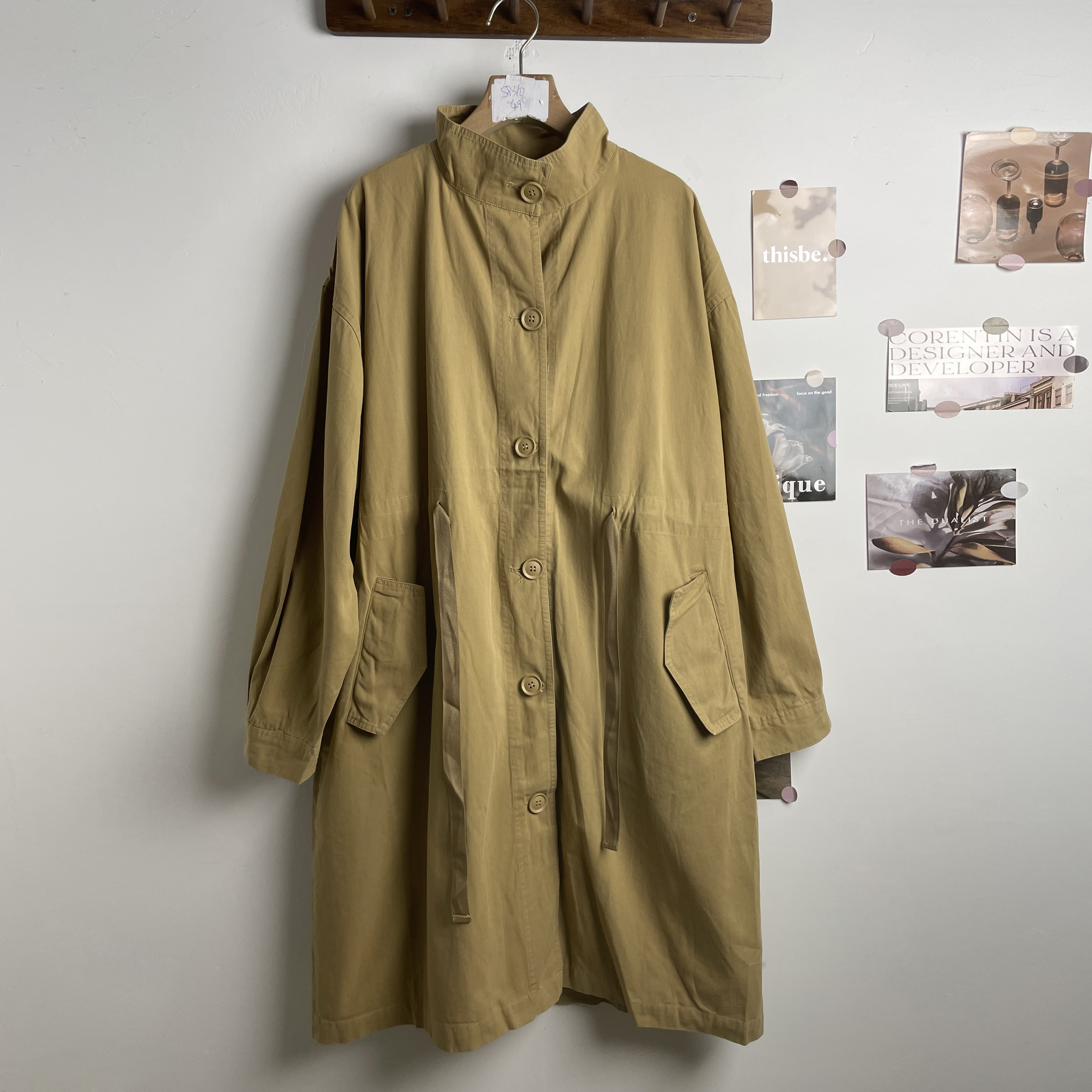 宽松长袖宽松型休闲插肩袖气质女装春季立领长款棉服262980