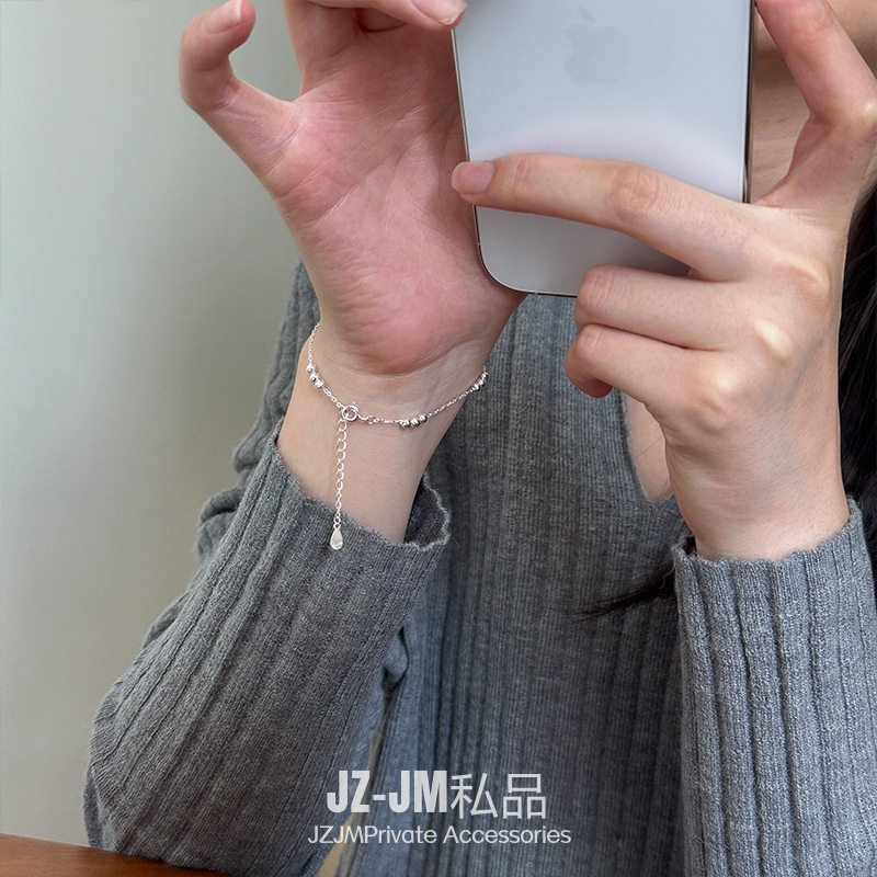 925银手链 【JZ-JM私品】间隔圆珠链条手链女甜美名媛风气质手环